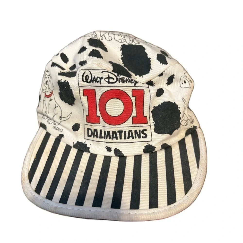 Disney 101 Dalmatians Black White Painters Hat Black White Red Vintage 90s Kids
